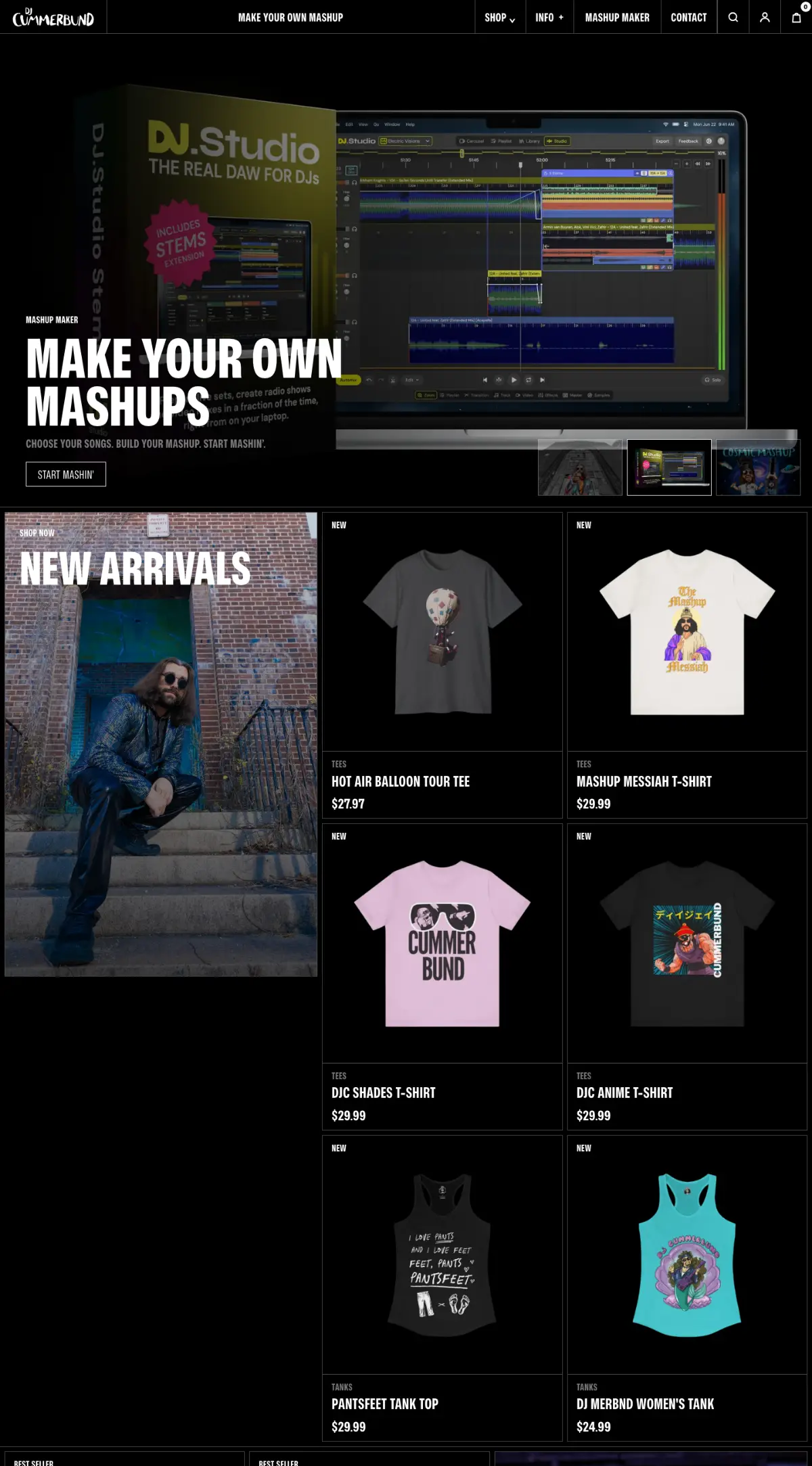 DJ Cummerbund website on desktop
